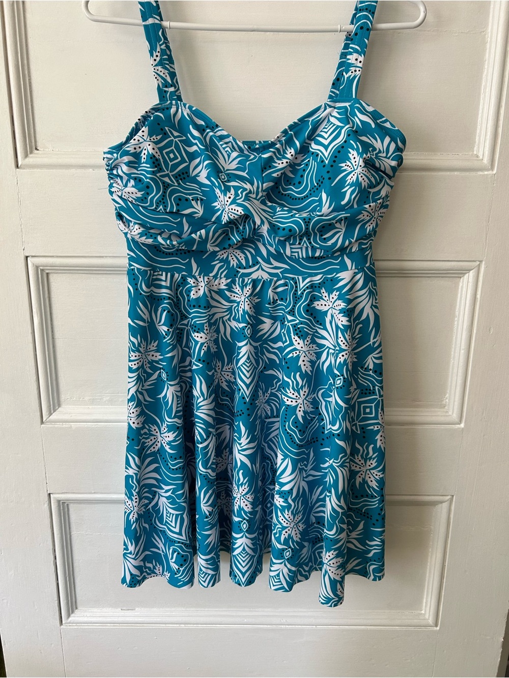 Teal Floral Print Women’s' Two Piece Swim Dress